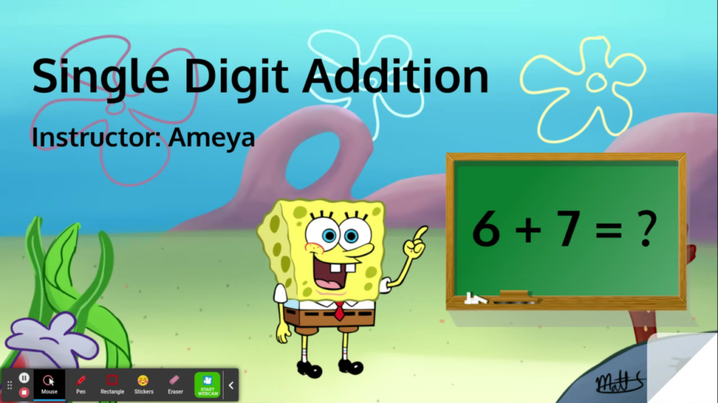 Single Digit Addition taught By Ameya